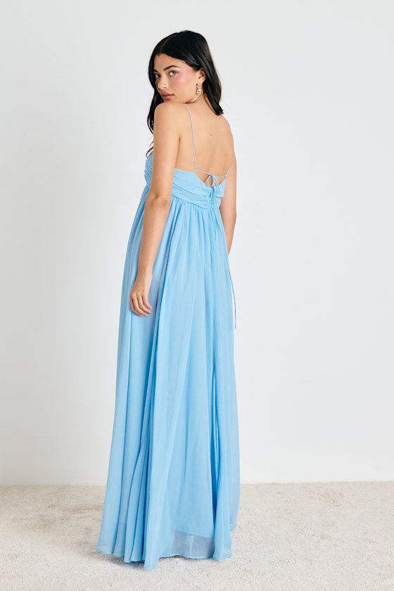 Dansa Light Blue Pleated Maxi Dress
