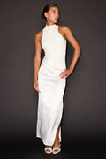 Joss White Mixed Media Two-Piece Maxi Dress