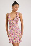 Vanessa Pink Multi Floral Sleeveless Mini Dress