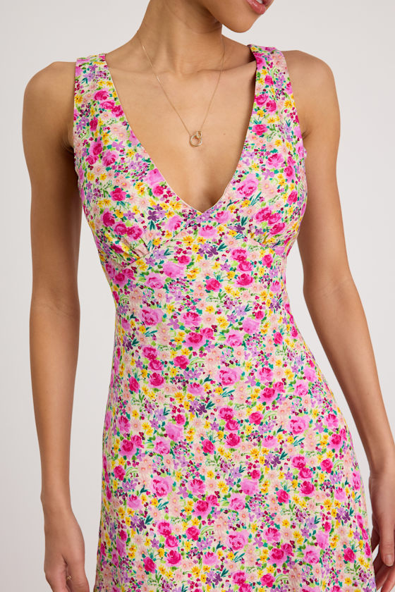 Vanessa Pink Multi Floral Sleeveless Mini Dress
