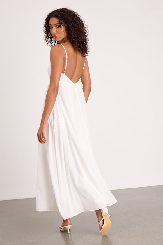 Janie White Backless Maxi Dress