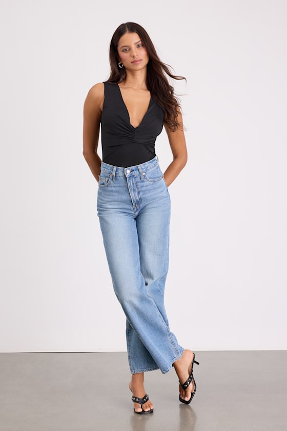 Balyn Black Slinky Knit Cutout Bodysuit