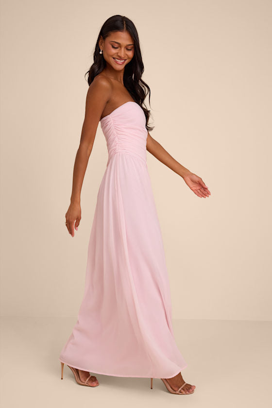 Florian Blush Pink Drop Waist Maxi Dress