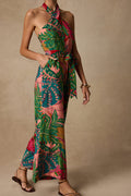 Mar Alto Pink Multi Leaf Print Wide-Leg Jumpsuit
