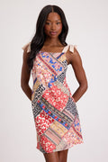 Ximena Multi Print Tie-Strap Mini Dress