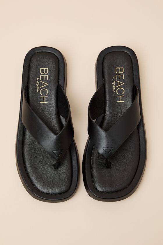 Mallorca Black Platform Thong Sandals