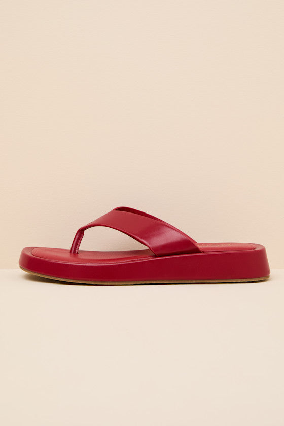 Mallorca Red Platform Thong Sandals