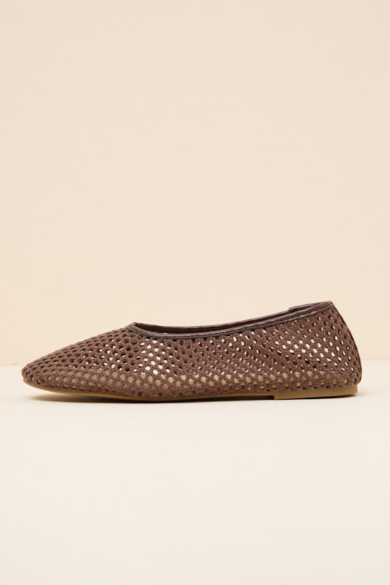 Marta Chocolate Woven Ballet Flats