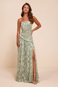 Allison Sage Floral Burnout Drop Waist Maxi Dress