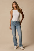 Rebel Medium Wash Mid-Rise Straight Jeans