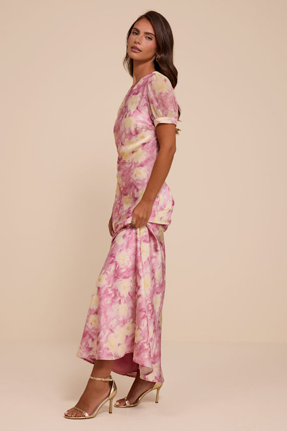 Eirini Dusty Pink Floral Backless Maxi Dress
