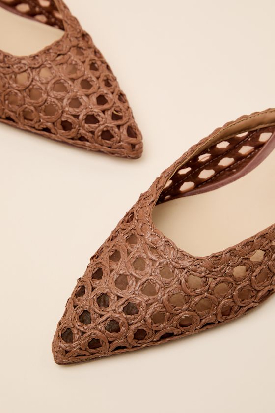 Cleo Loop Brown Raffia Mule Pumps