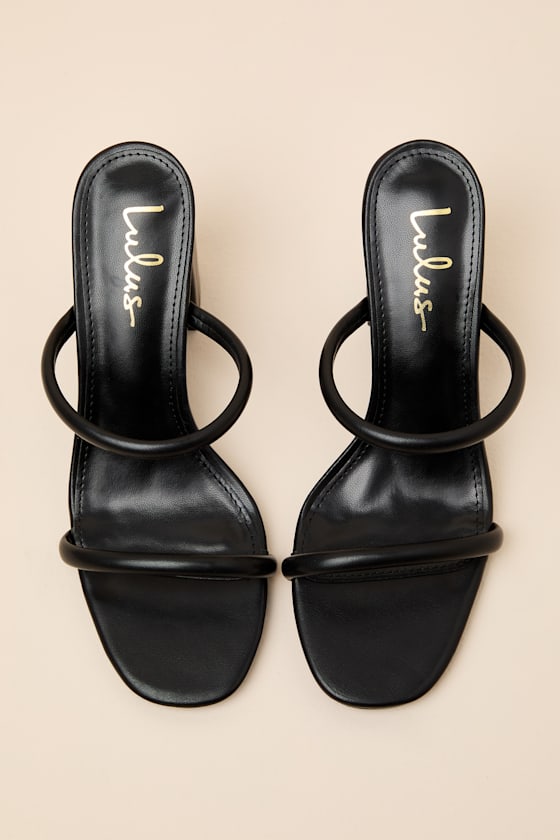 Addien Black High Heel Sandals