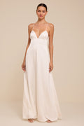 Lupita White Satin Tie-Back Maxi Dress