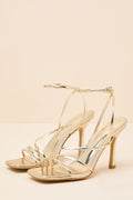 Sylvia Gold Ankle Strap High Heel Sandals