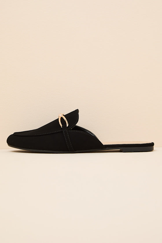 Delvin Black Suede Slide-On Loafers