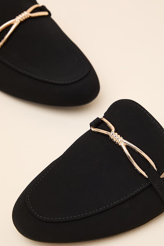 Delvin Black Suede Slide-On Loafers
