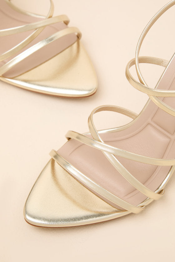 Jody Gold Metallic Strappy High Heel Sandals