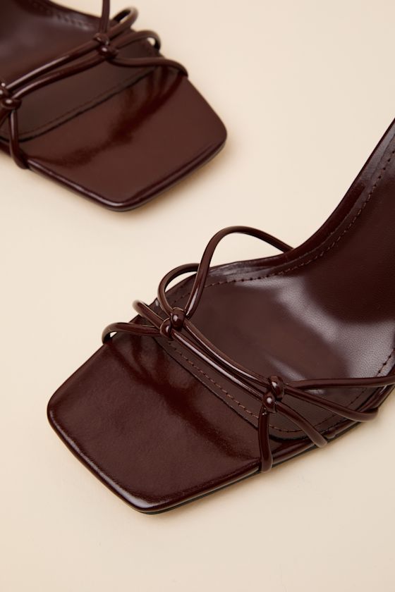 Anka Oxblood Strappy Lace-Up High Heel Sandals