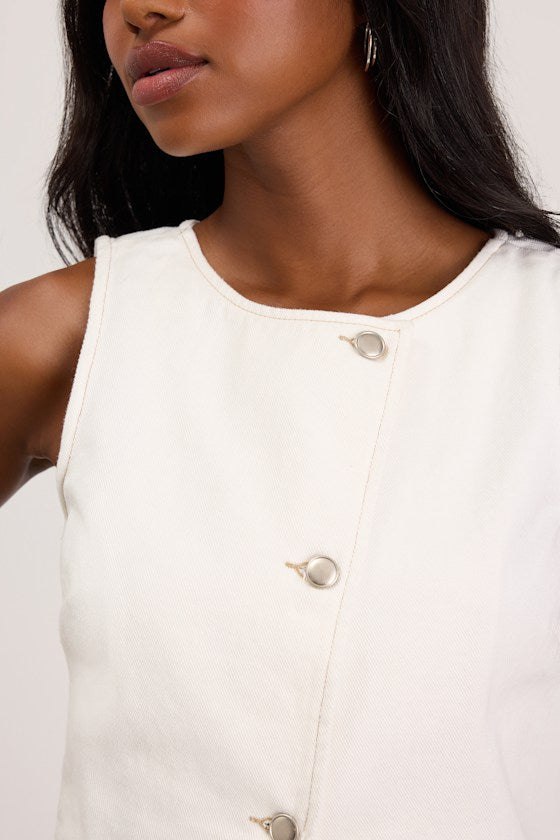 Dayton Ivory Denim Vest Top