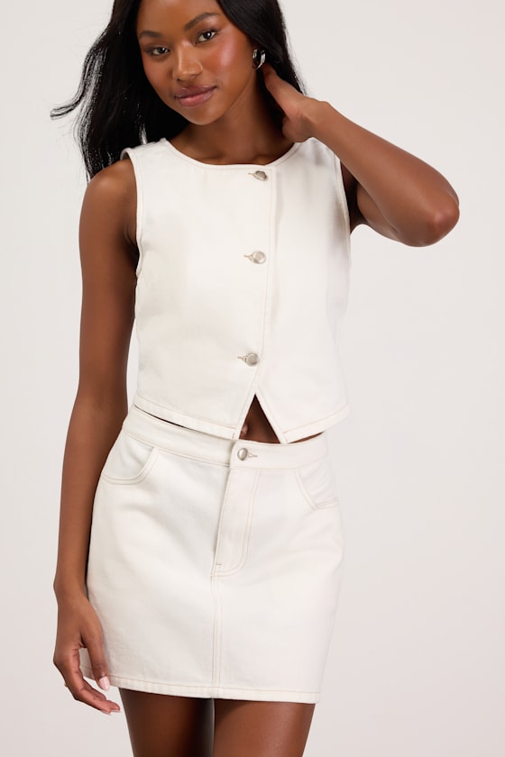 Dayton Ivory Denim Vest Top