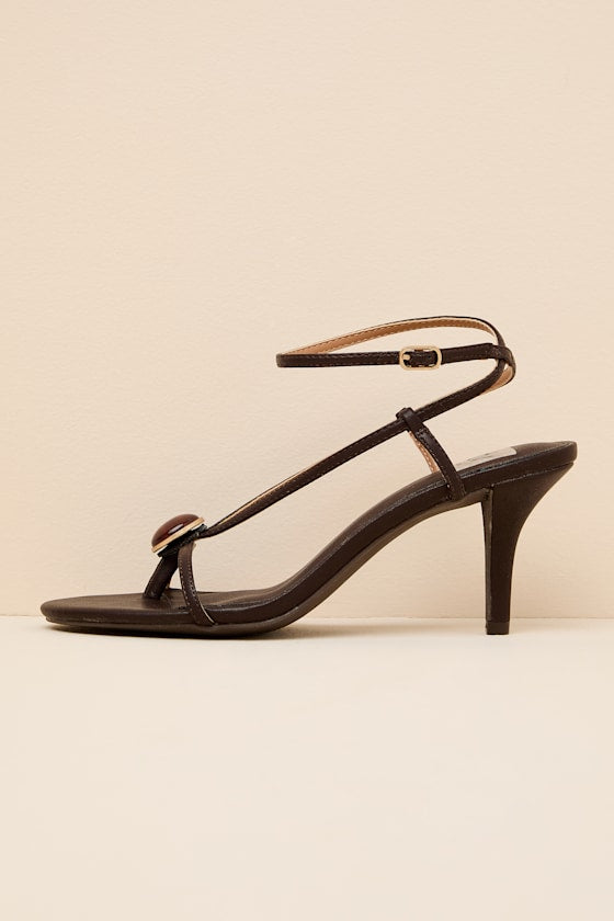 Cella Brown Strappy High Heel Sandals