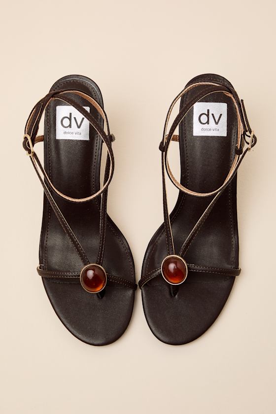 Cella Brown Strappy High Heel Sandals