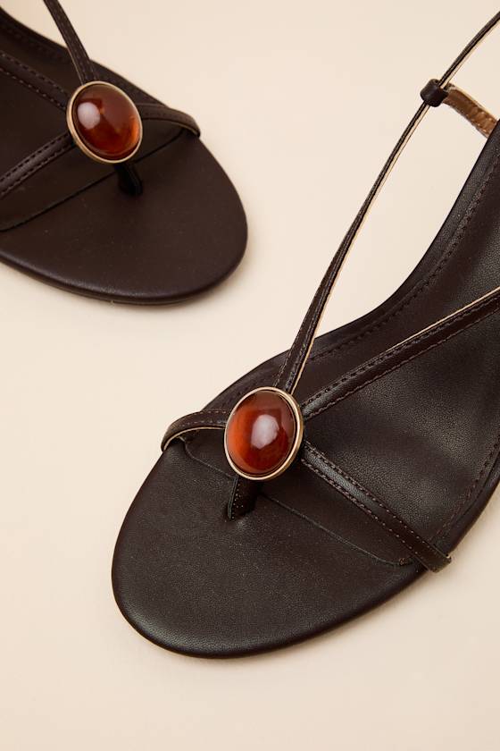 Cella Brown Strappy High Heel Sandals