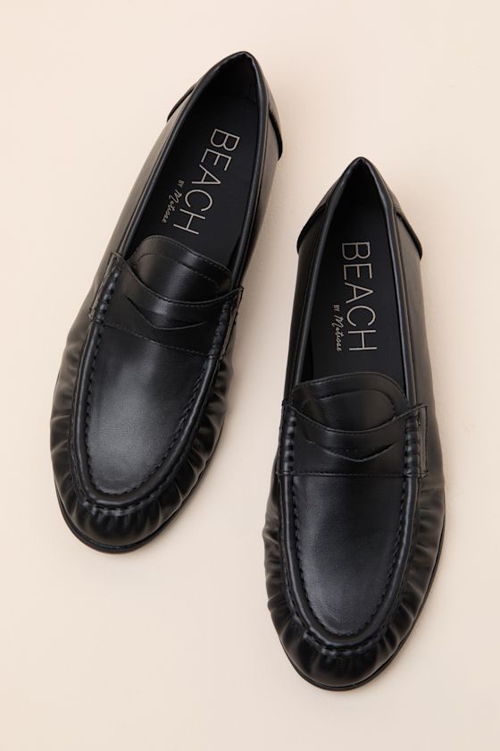 Carlton Black Ruched Loafers