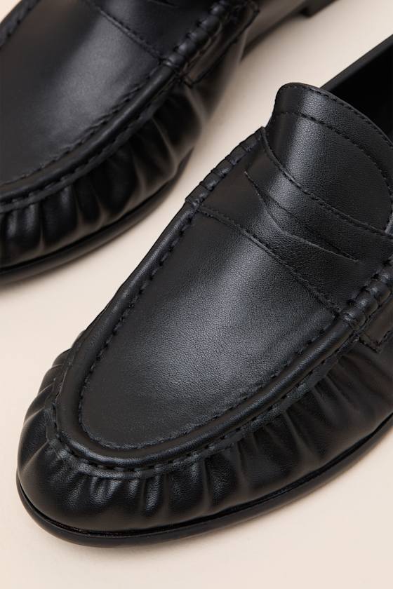 Carlton Black Ruched Loafers