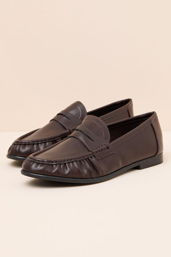 Carlton Espresso Ruched Loafers