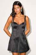 Malisse Black Satin Bustier Mini Dress
