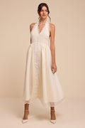 Finnley Ivory Lace Halter Midi Dress