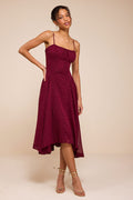 Arianna Burgundy Clip Dot Lurex Midi Dress