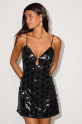 Mavina Black Sequin Mini Dress
