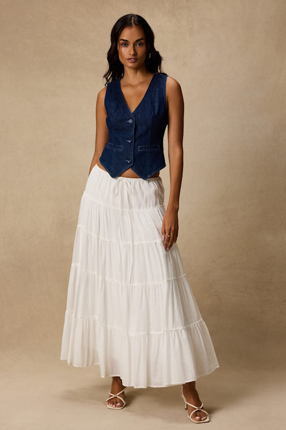 Coveted Appeal Dark Wash Denim Vest