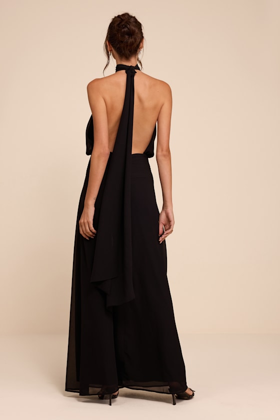 Kenzie Black Backless Maxi Dress