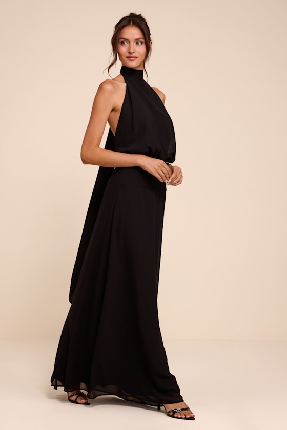Kenzie Black Backless Maxi Dress
