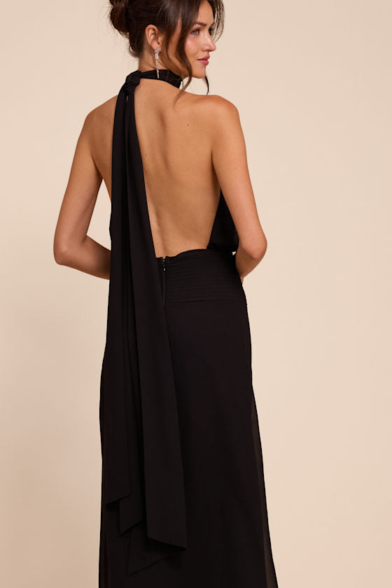 Kenzie Black Backless Maxi Dress