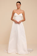 Gwen White Satin Bustier Wedding Dress