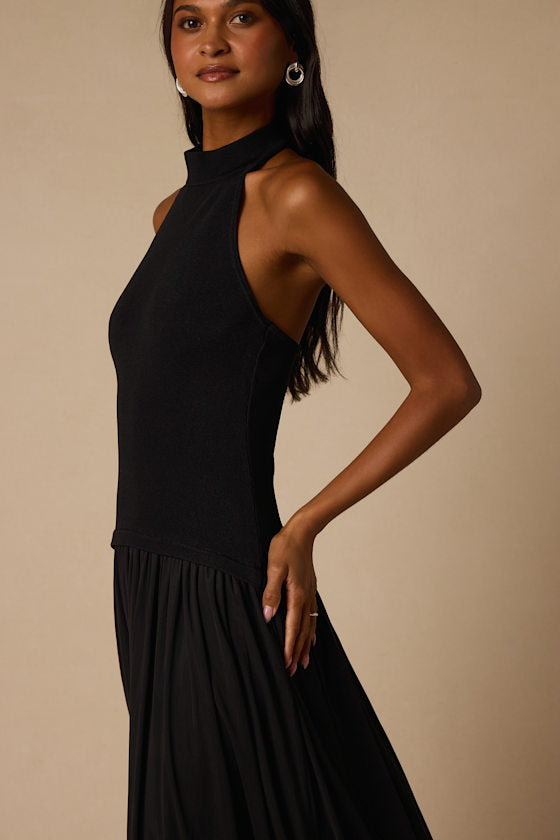 Drusilla Black Drop Waist Midi Dress