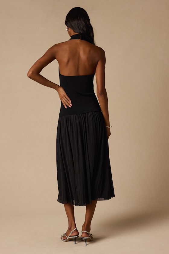 Drusilla Black Drop Waist Midi Dress