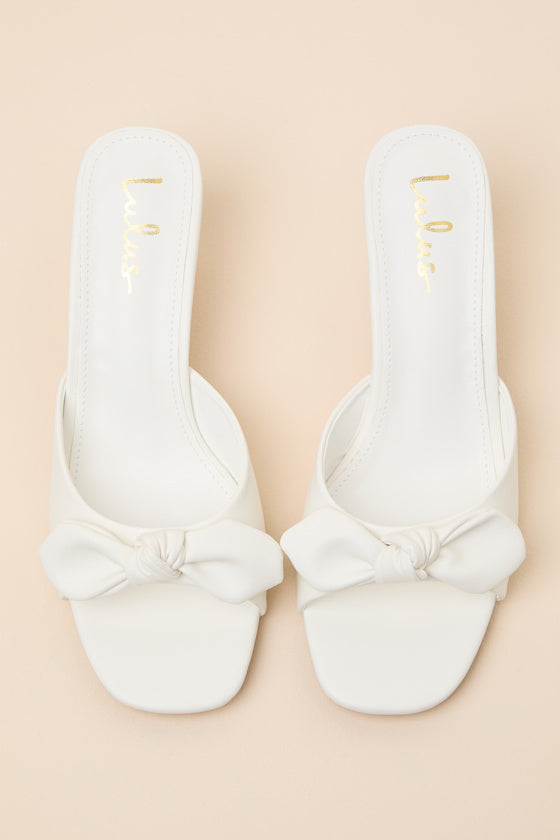 Lancee Bone Bow High Heel Slide Sandals