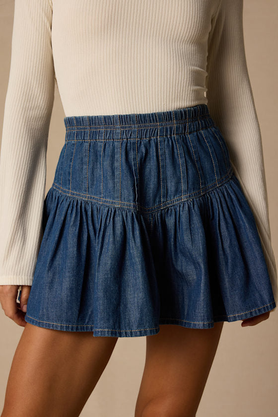 Emma Dark Wash Denim Mini Skirt