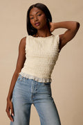 Kathryn Ivory Cropped Tank Top
