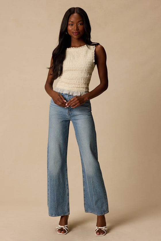 Kathryn Ivory Cropped Tank Top