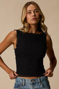 Kathryn Black Cropped Tank Top