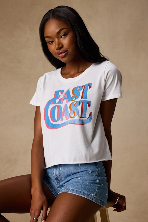 East Coast White Short Sleeve Graphic Tee