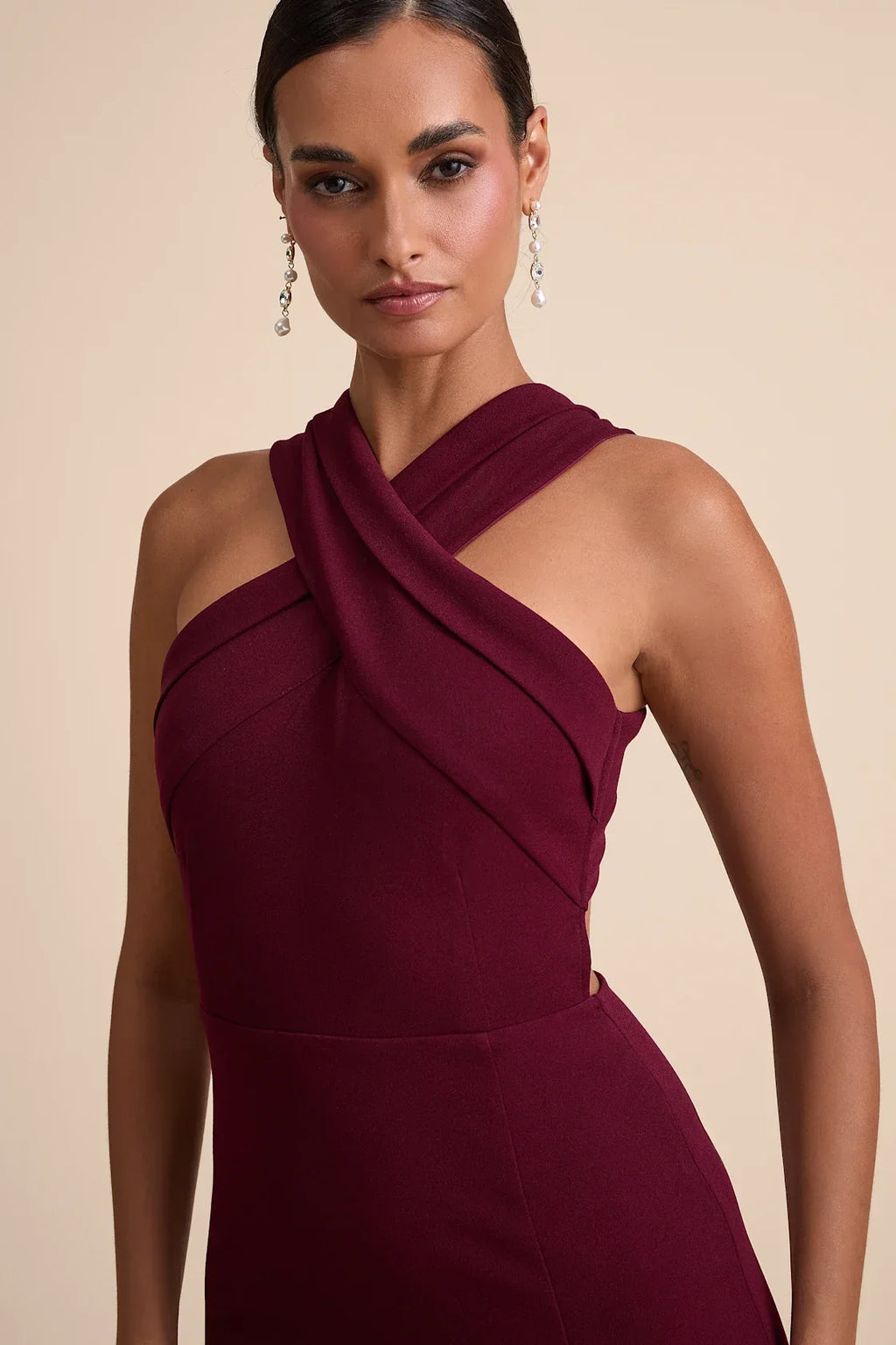 Head to Cocktail Hour White Halter Neck Maxi Dress