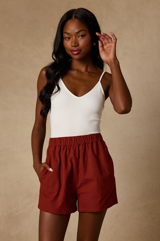 Classic Rust Red Beach Shorts